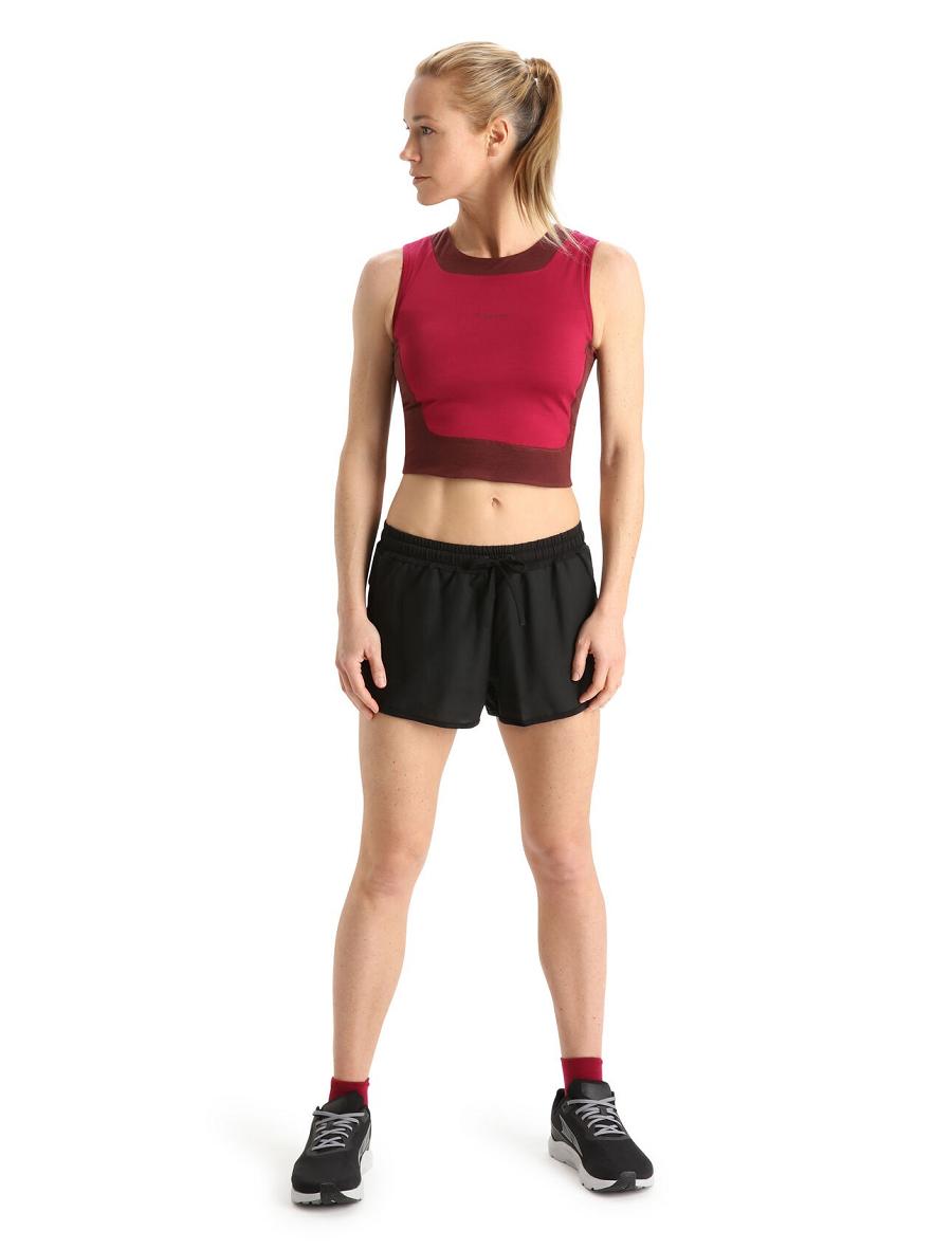 Icebreaker ZoneKnit™ Merino Cropped Bra-Tank Női Póló Rózsaszín | HU 1573EBCX